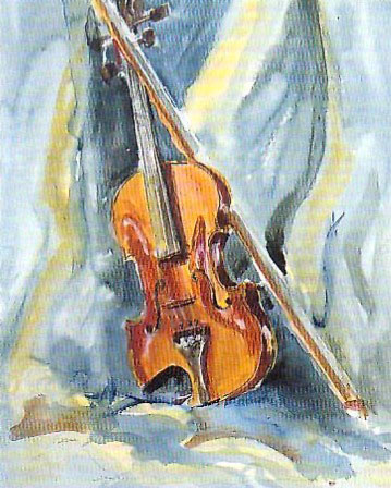 Урок рисования акриловыми красками натюрморта со скрипкой - шаг 11
