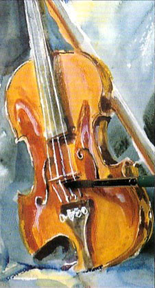 Урок рисования акриловыми красками натюрморта со скрипкой - шаг  13