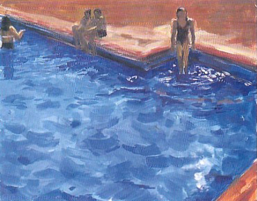 Рисуем воду в бассейне акриловыми красками шаг 10