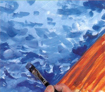 Рисуем воду в бассейне акриловыми красками шаг 7