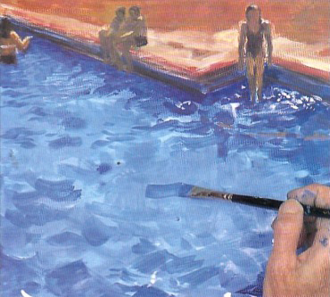 Рисуем воду в бассейне акриловыми красками шаг 9