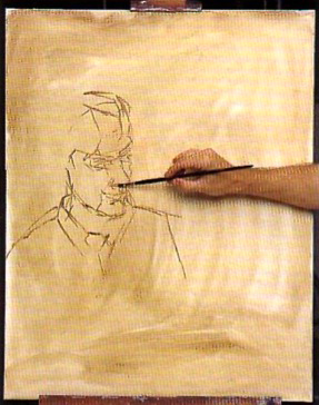 Урок рисования портрета масляными красками - шаг 2