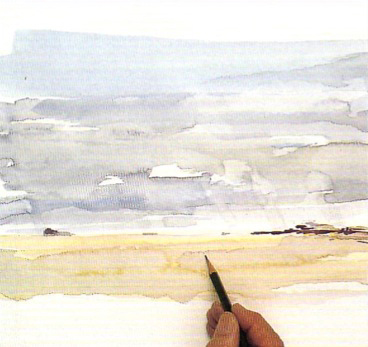 Рисуем акварельными красками побережье - шаг 7