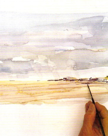 Рисуем акварельными красками побережье - шаг 8