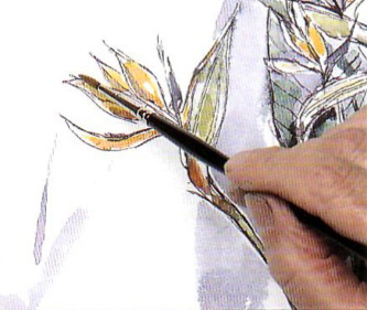 Рисуем цветок акварельными красками с размывками поэтапный урок - шаг 10