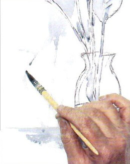 Рисуем цветок акварельными красками с размывками поэтапный урок - шаг 4