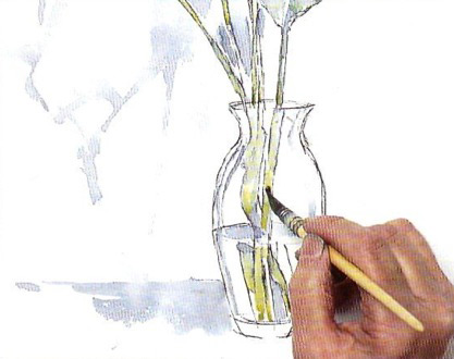 Рисуем цветок акварельными красками с размывками поэтапный урок - шаг 7