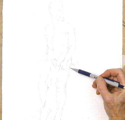 Рисуем канандашом статую шаг 1 поэтапного урока рисования
