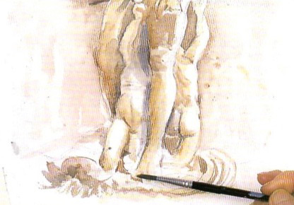 Рисуем канандашом статую шаг 9 поэтапного урока рисования