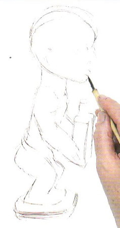 Онлайн Урок рисунка скульптуры карандашом и тушью - шаг 1