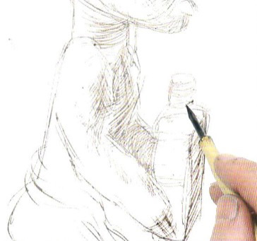 Онлайн Урок рисунка скульптуры карандашом и тушью - шаг 4