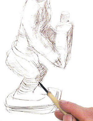 Онлайн Урок рисунка скульптуры карандашом и тушью - шаг 5