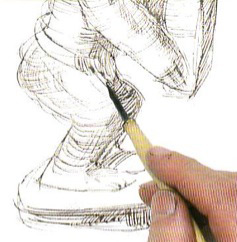 Онлайн Урок рисунка скульптуры карандашом и тушью - шаг 6