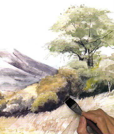 Урок рисунка акварельными красками пейзажа 14